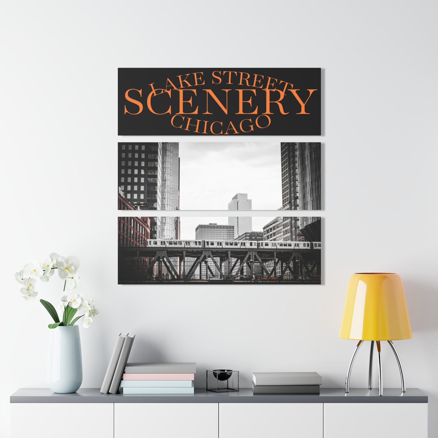 Chicago Lake Street Scenery Acrylic Prints (Triptych)