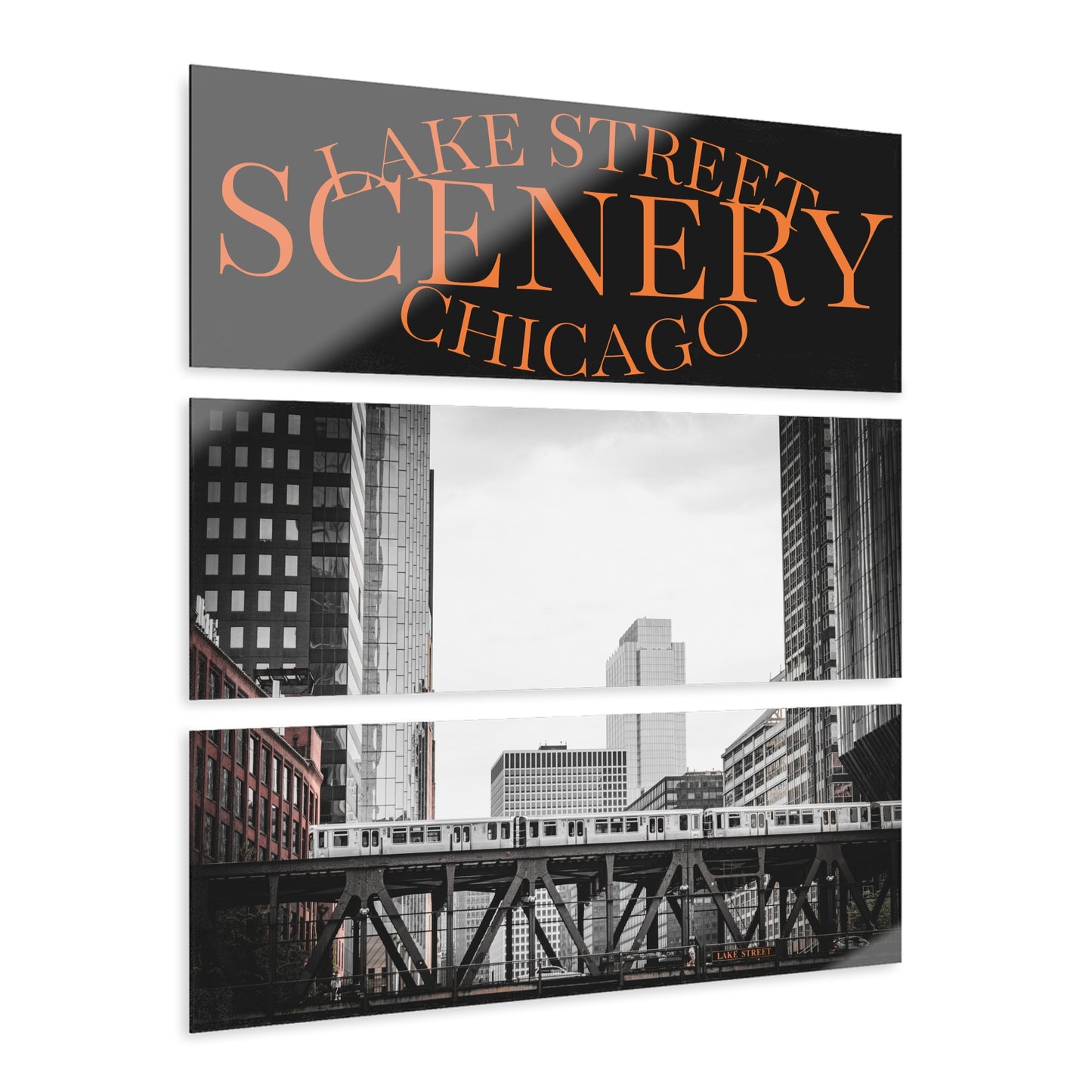 Chicago Lake Street Scenery Acrylic Prints (Triptych)