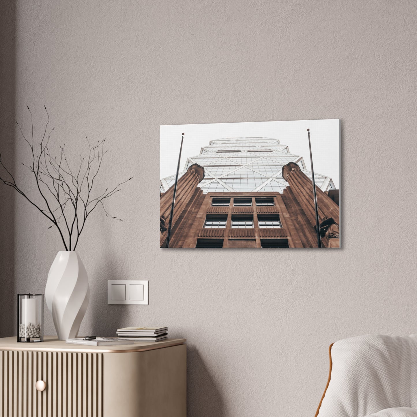 Architectural Canvas Print, Modern Art, Urban Decor, Wall Art, Home Office Decoration, Gift for Art Lovers