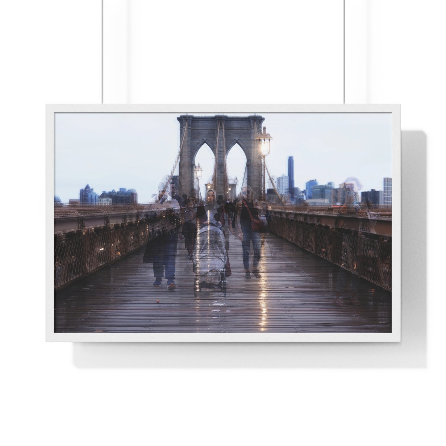 Brooklyn Bridge Framed Wall Art, Urban Home Decor, Modern Landscape Print, Gift for City Lovers, Wall Decoration