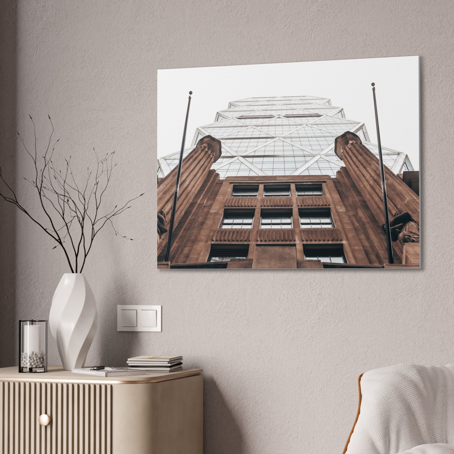 Architectural Canvas Print, Modern Art, Urban Decor, Wall Art, Home Office Decoration, Gift for Art Lovers