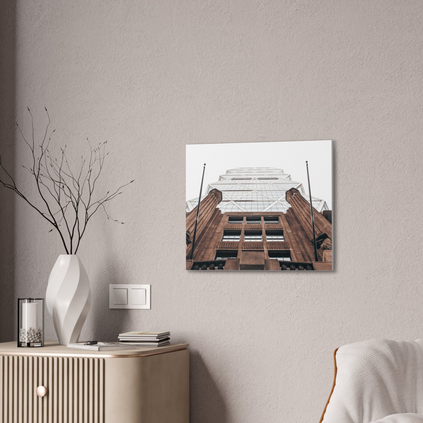 Architectural Canvas Print, Modern Art, Urban Decor, Wall Art, Home Office Decoration, Gift for Art Lovers