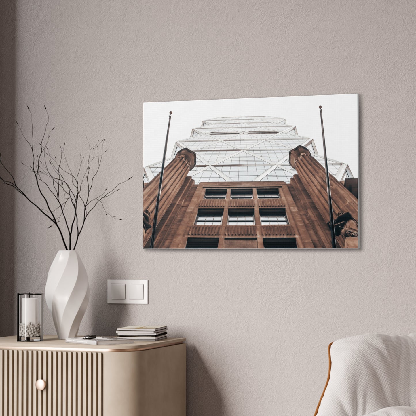 Architectural Canvas Print, Modern Art, Urban Decor, Wall Art, Home Office Decoration, Gift for Art Lovers