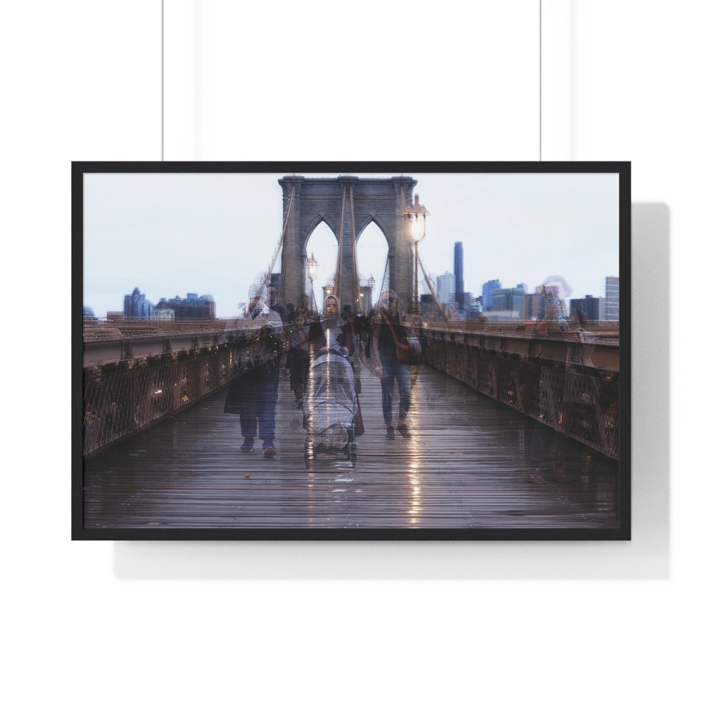 Brooklyn Bridge Framed Wall Art, Urban Home Decor, Modern Landscape Print, Gift for City Lovers, Wall Decoration