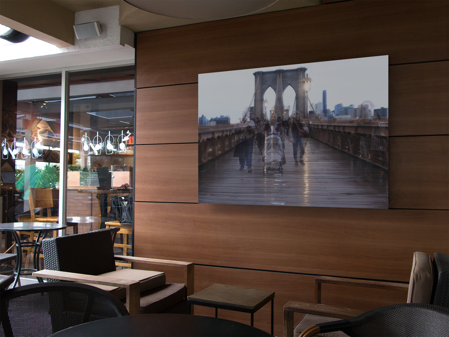 Brooklyn Bridge Framed Wall Art, Urban Home Decor, Modern Landscape Print, Gift for City Lovers, Wall Decoration