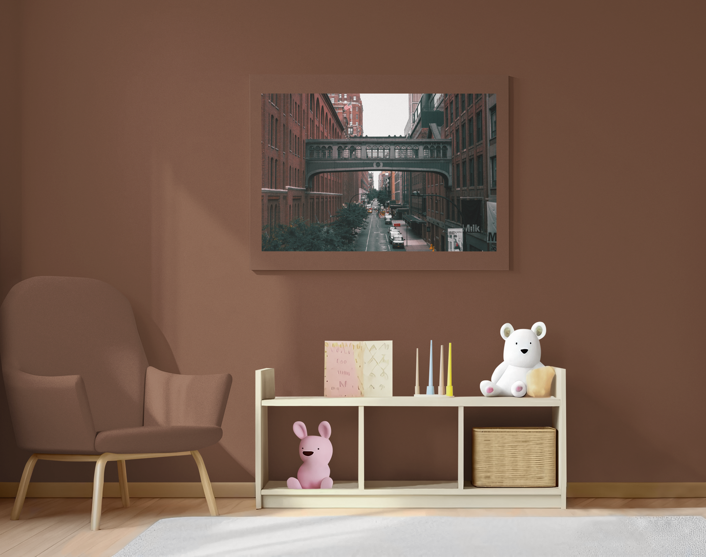 New York City Urban Bridge, Framed Poster, Home Decor, Modern Gallery Art
