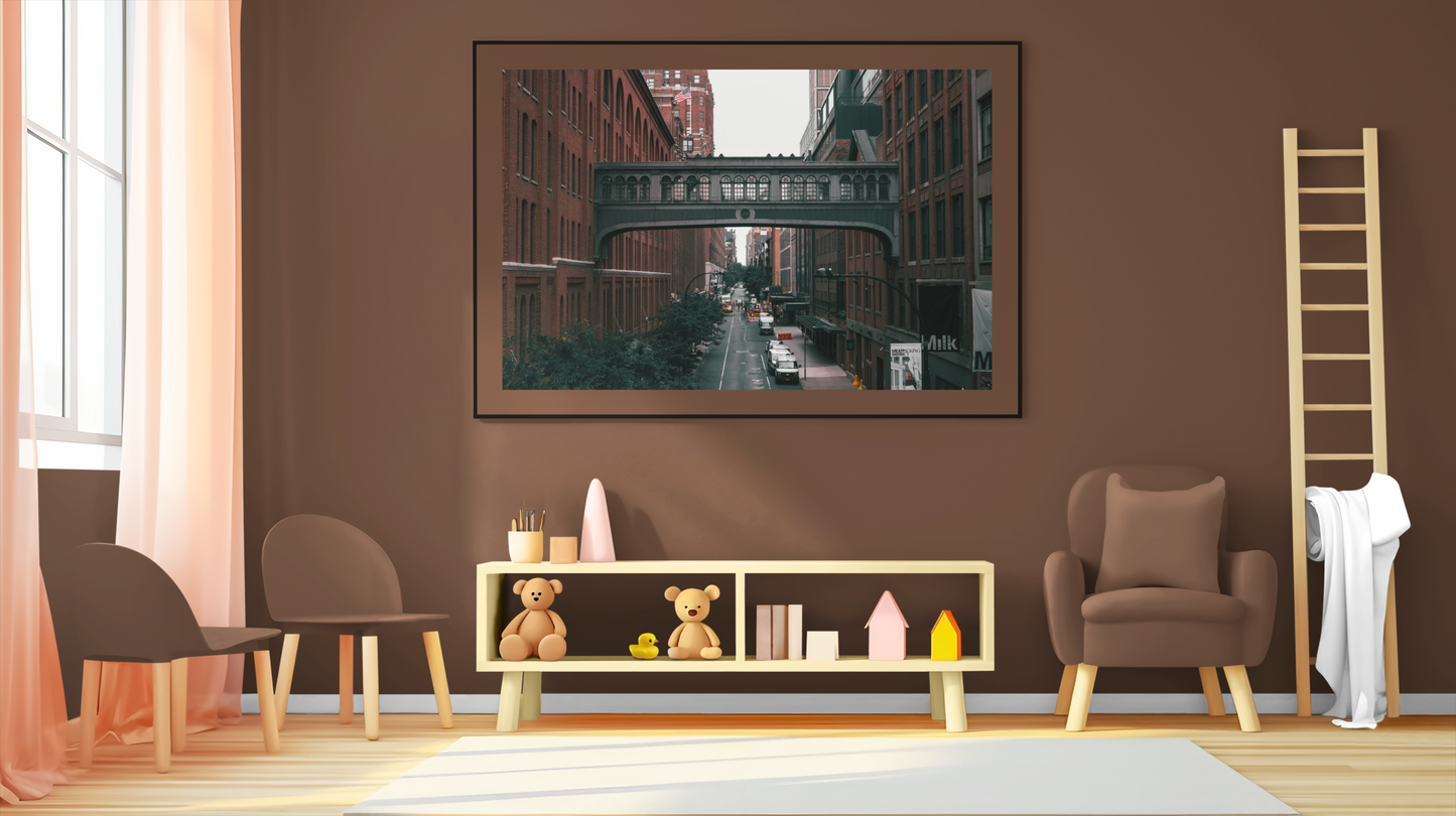 New York City Urban Bridge, Framed Poster, Home Decor, Modern Gallery Art