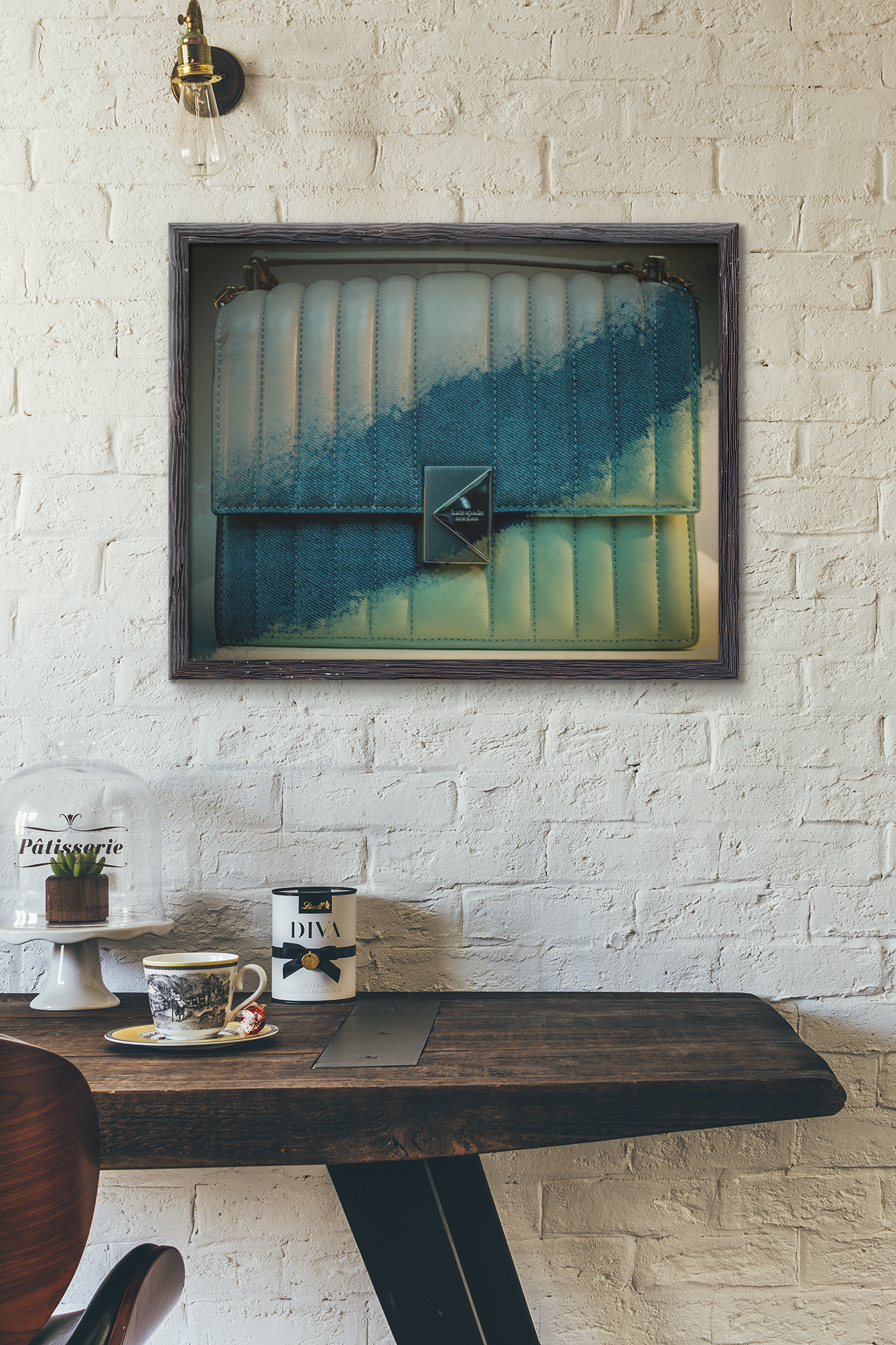 Three Tote Bags Stitched Framed Photography