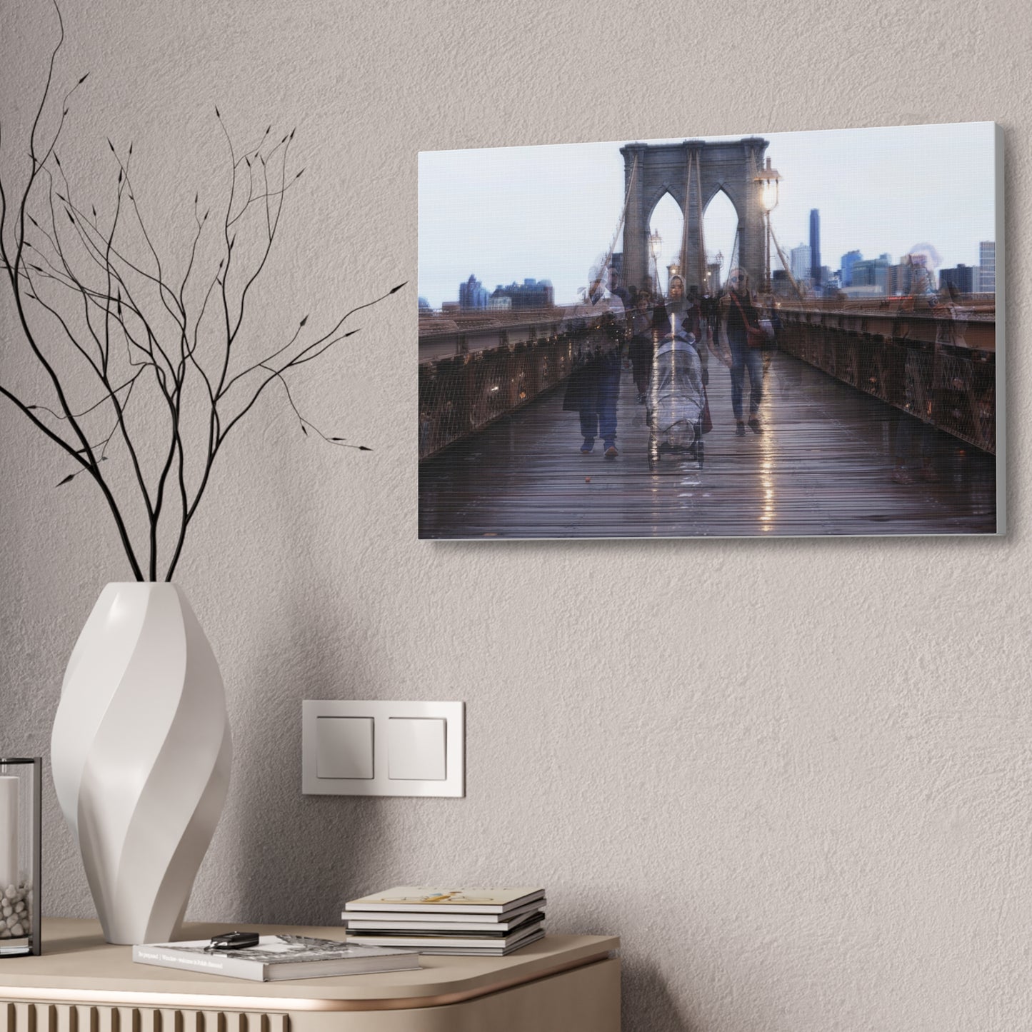 Brooklyn Bridge Canvas Art Print, Home Decor Wall Hanging, Modern Abstract Art, NYC Photography, Living Room Decoration