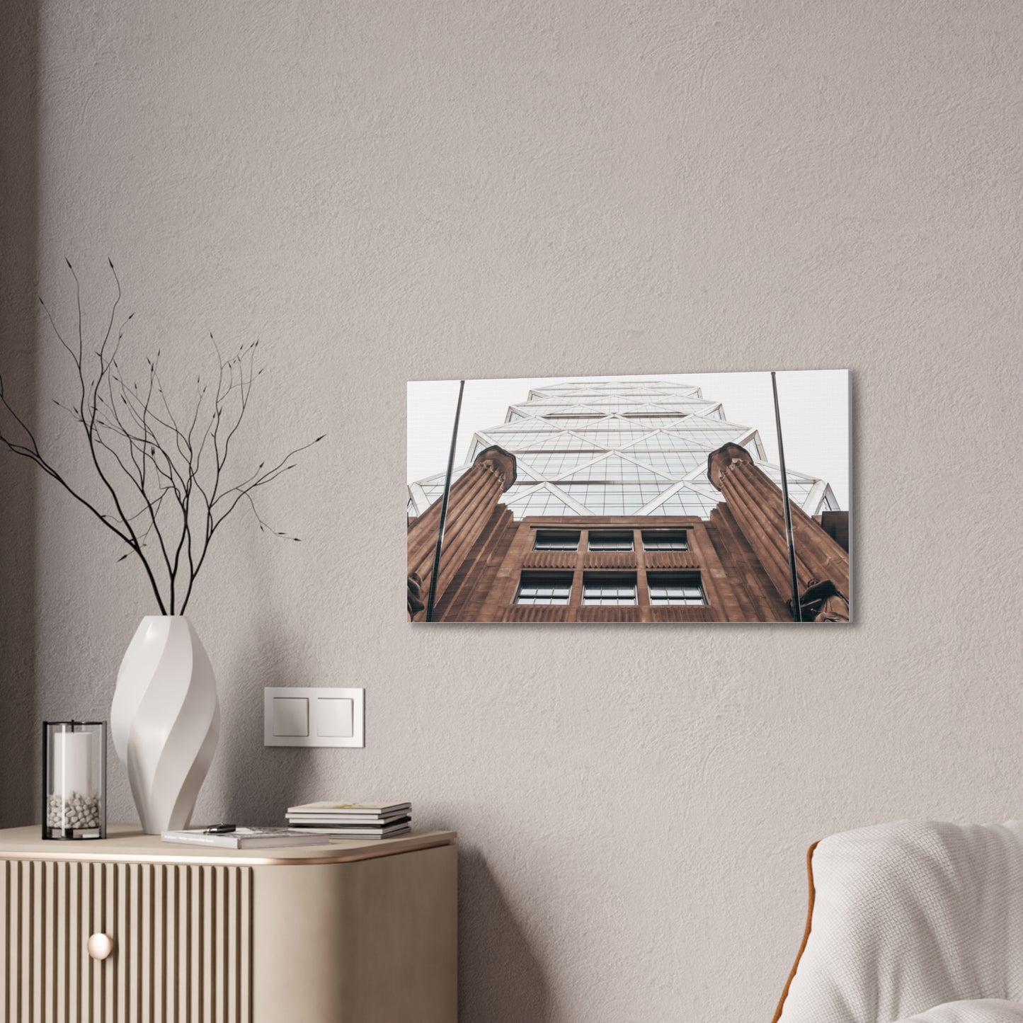 Architectural Canvas Print, Modern Art, Urban Decor, Wall Art, Home Office Decoration, Gift for Art Lovers